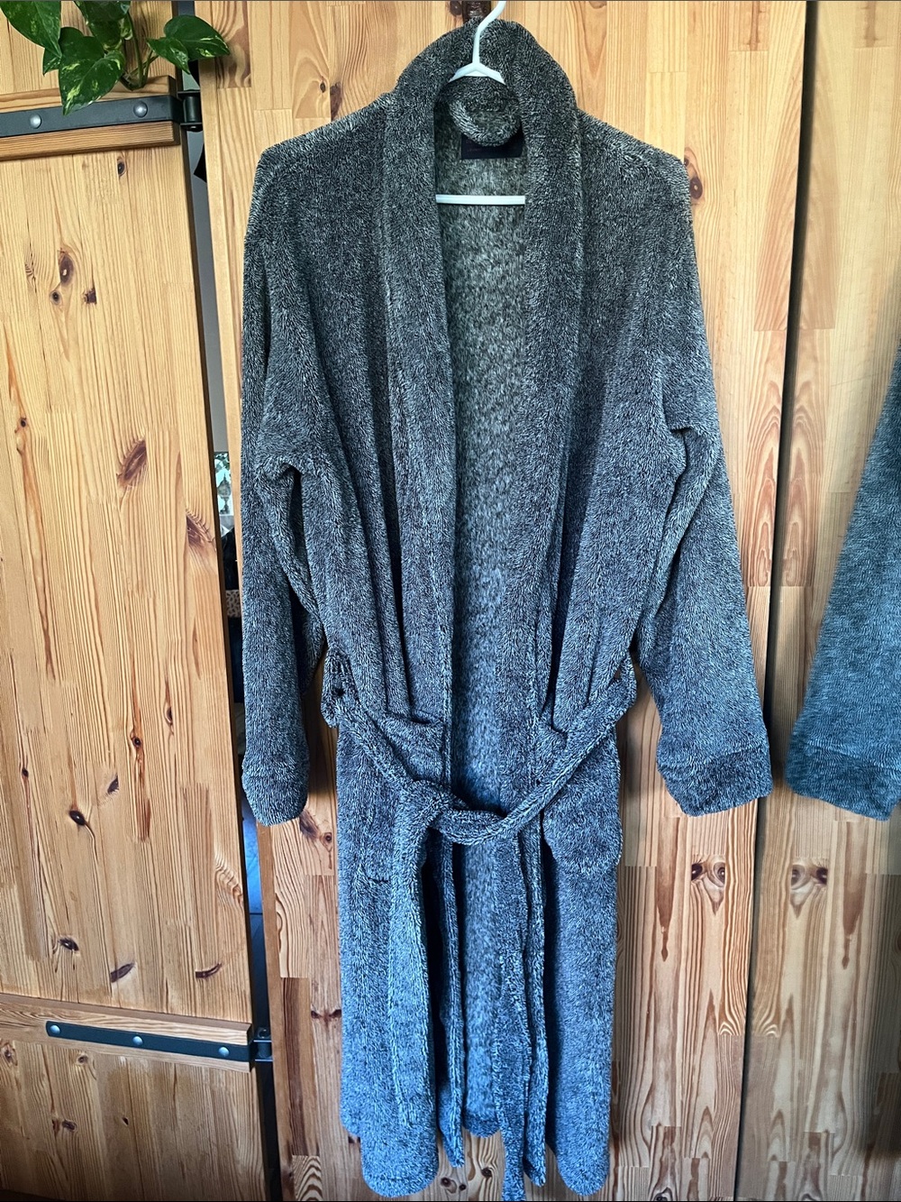 Men's Cozy Shawl Collar Gray House Robe (one size)